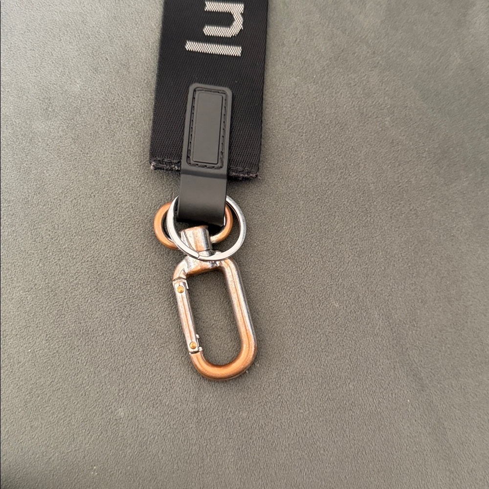 Lululemon Black Logo Keychain Wristlet - Picture 2 of 2